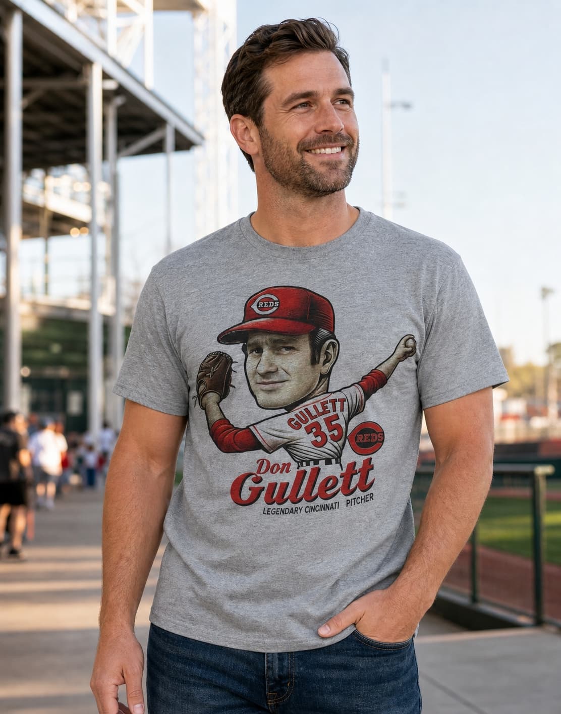 Cincinnati Reds Don Gullett Exclusive Retro Baseball 1975 Artwork Shirt