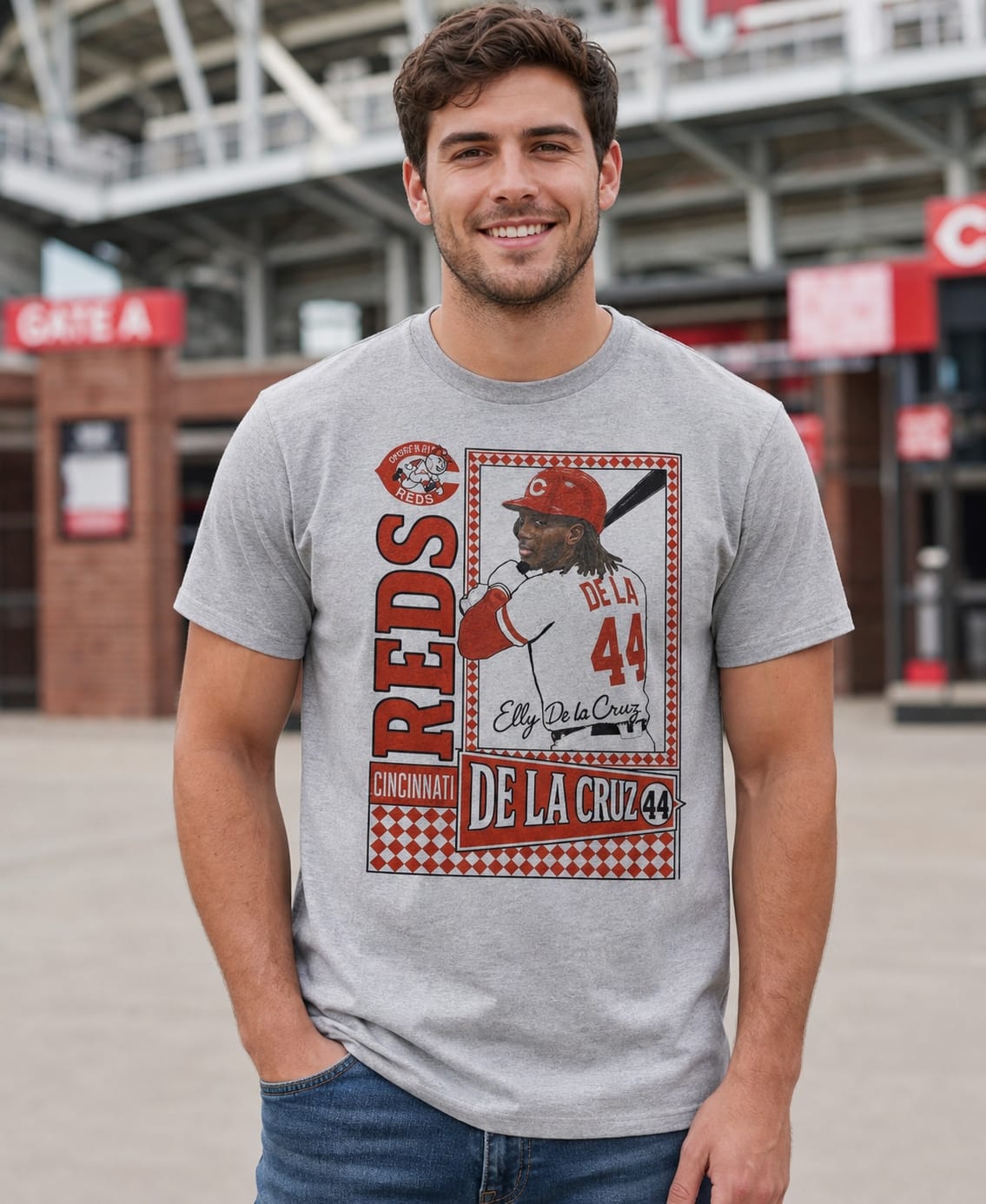 Cincinnati Reds Elly De La Cruz Exclusive Retro Baseball Artwork Shirt