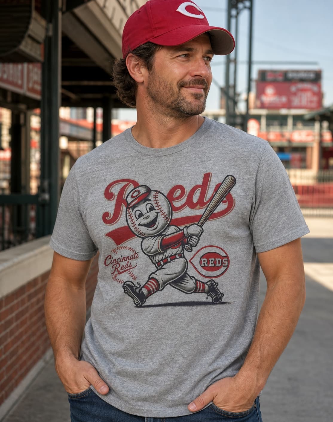 Cincinnati Reds Exclusive Retro Baseball Artwork Shirt