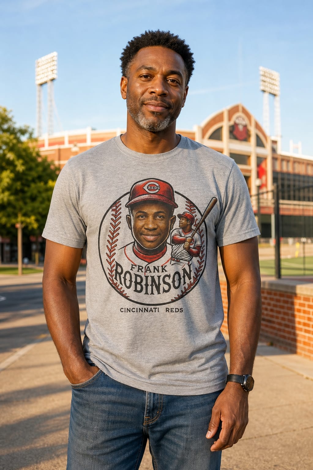 Cincinnati Reds Frank Robinson Exclusive Retro Baseball Artwork Shirt