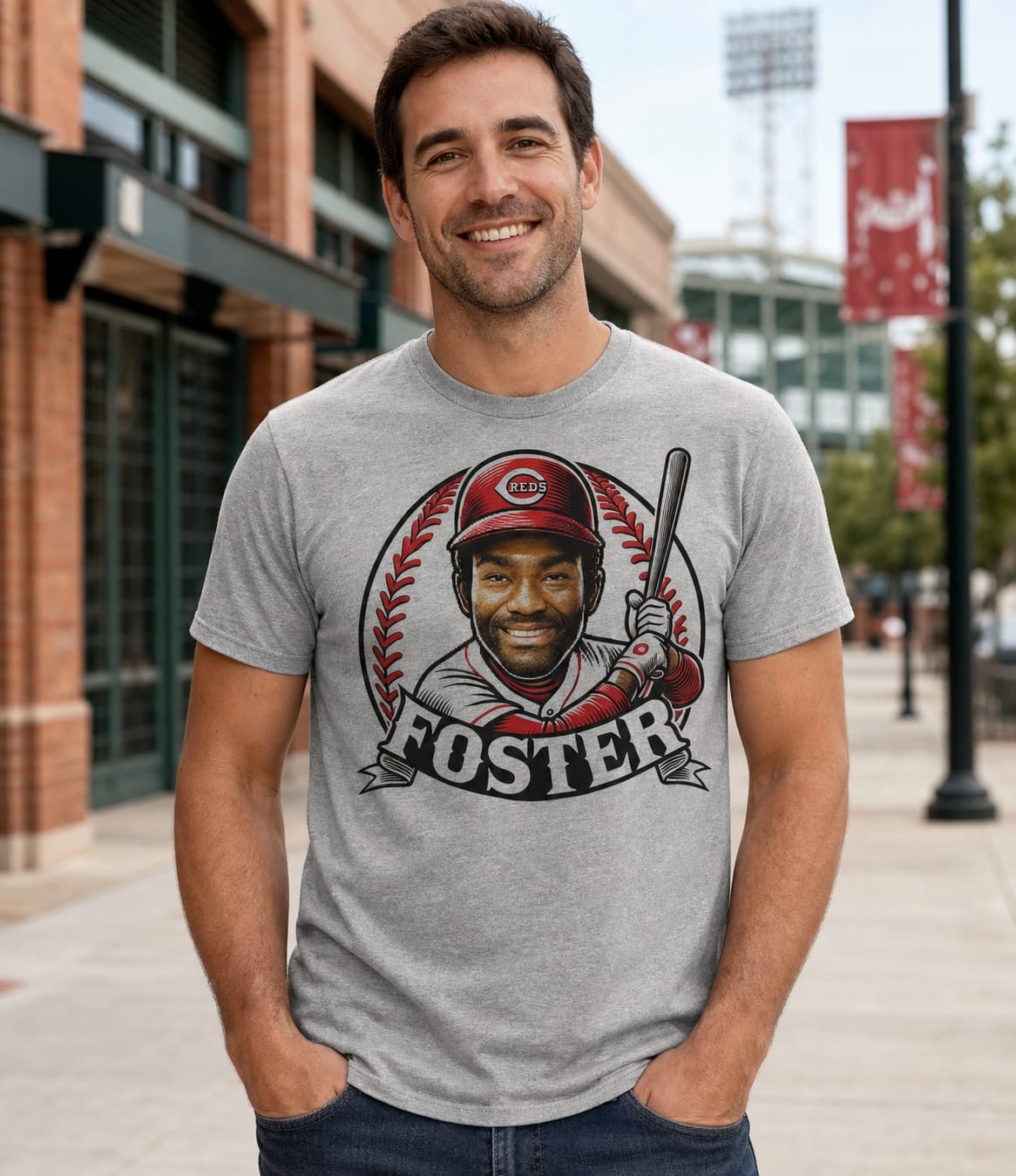 Cincinnati Reds George Foster Exclusive Retro Baseball Artwork Shirt