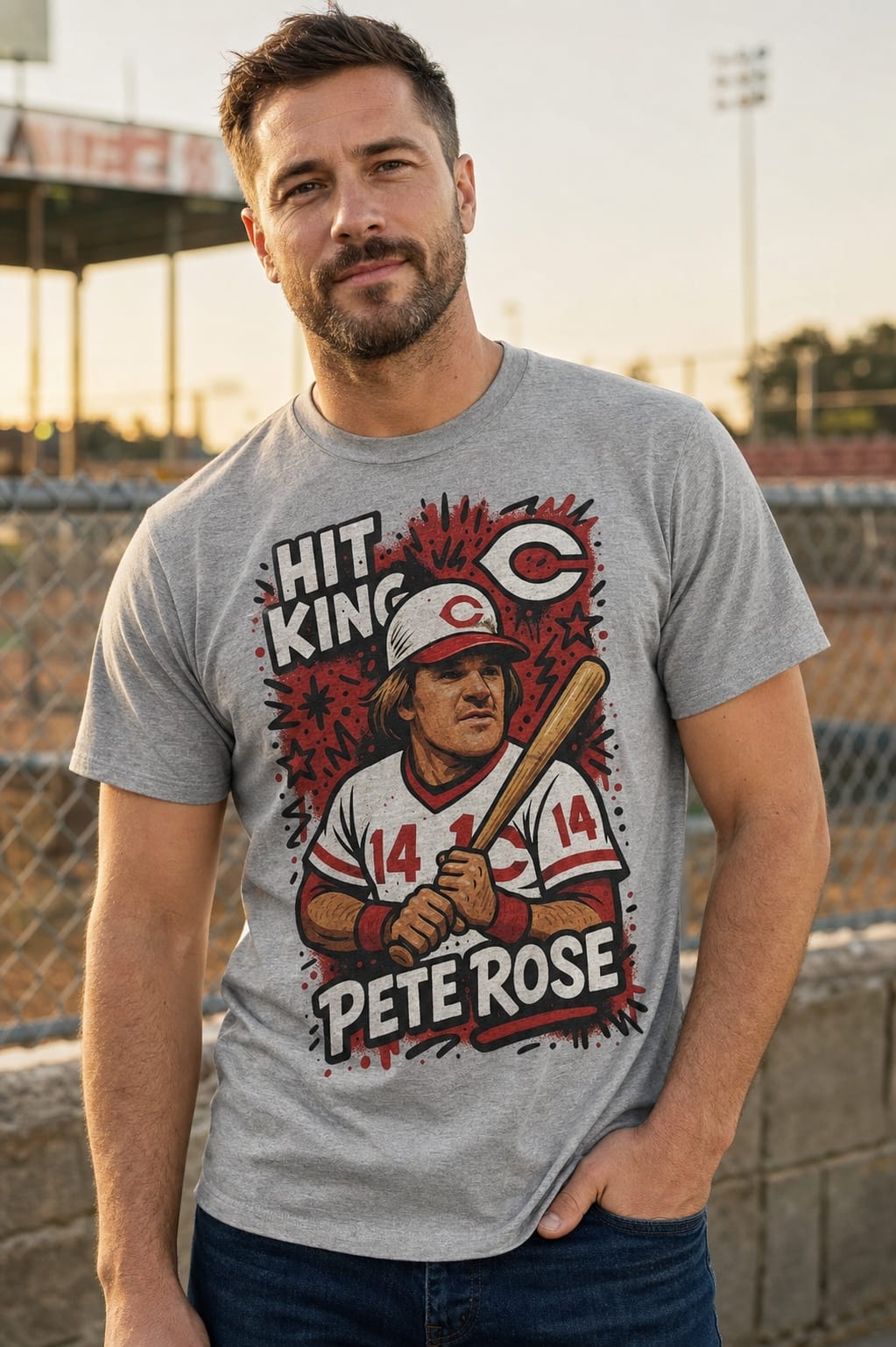 Cincinnati Reds Hit King Pete Rose Exclusive Caricature Baseball Artwork Shirt