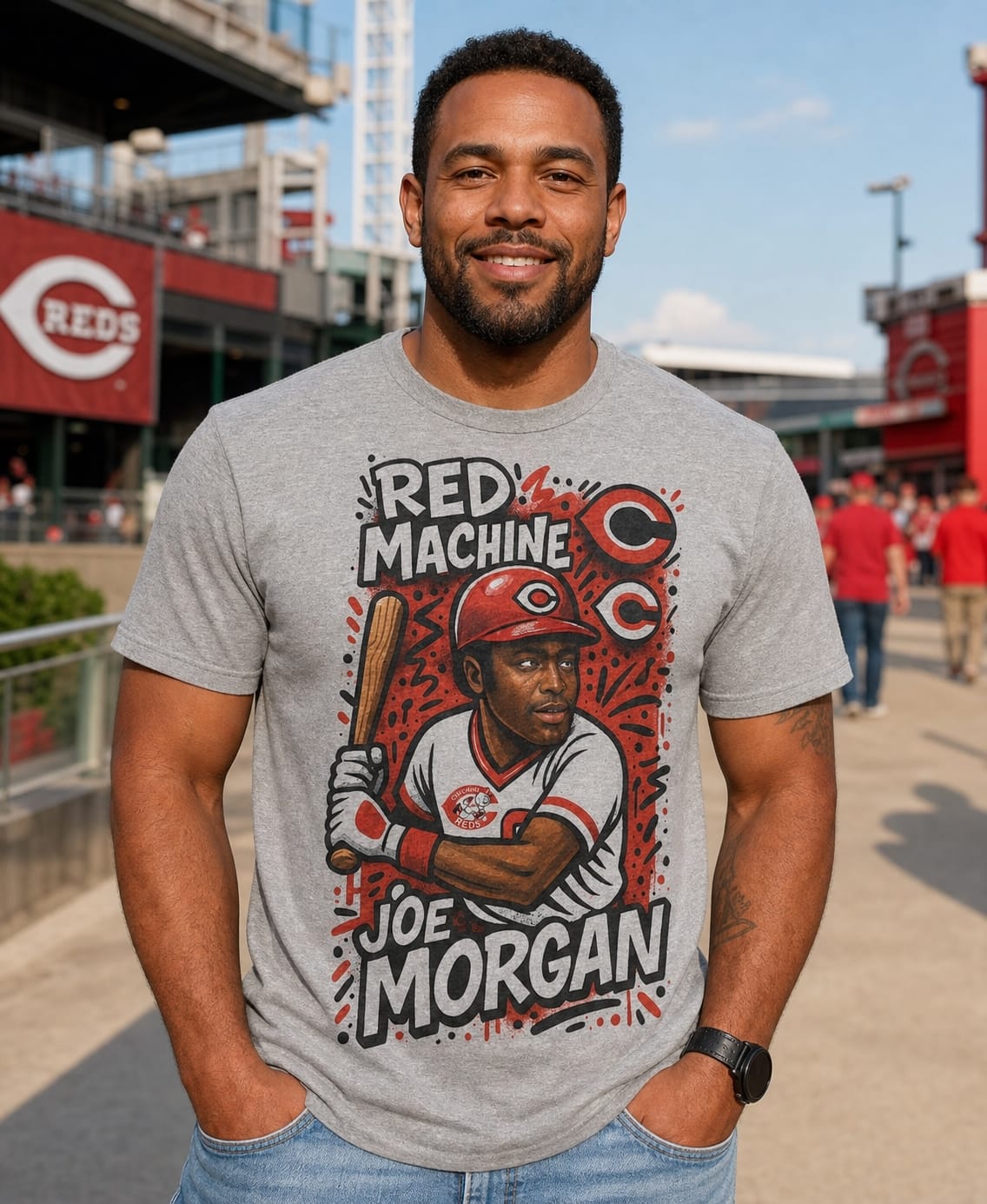 Cincinnati Reds Joe Morgan Exclusive Caricature Baseball Artwork Shirt