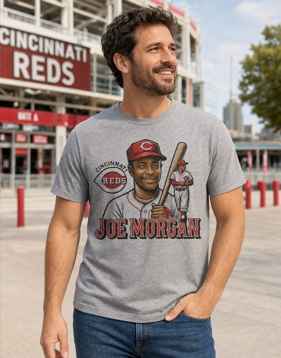 Cincinnati Reds Joe Morgan Exclusive Retro Baseball 1976 Artwork Shirt