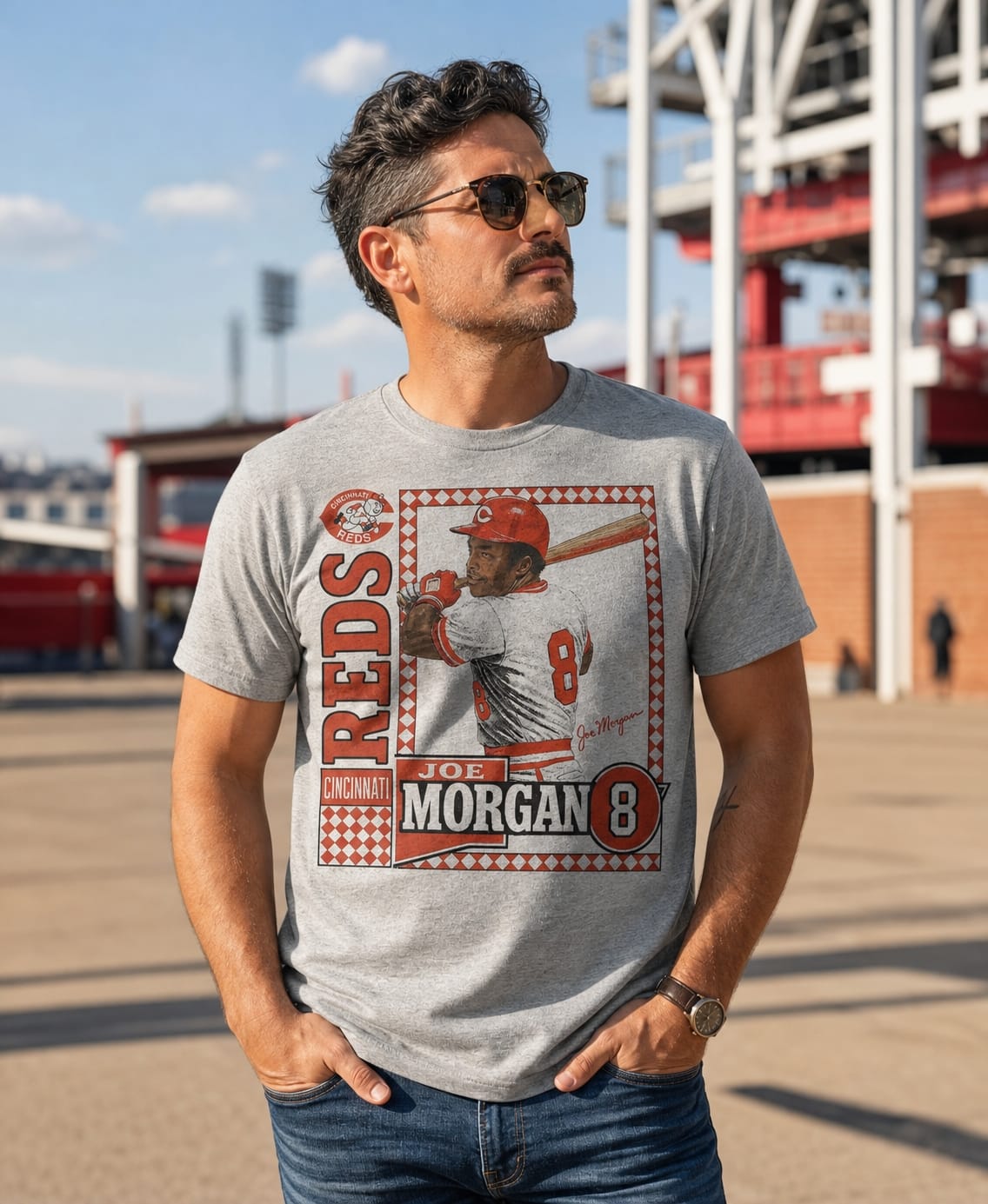 Cincinnati Reds Joe Morgan Exclusive Retro Baseball 1984 Artwork Shirt