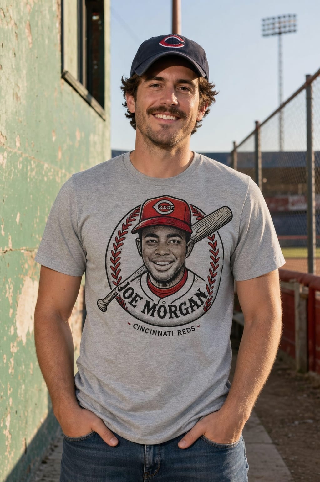 Cincinnati Reds Joe Morgan Threads Exclusive Retro Baseball Artwork Shirt