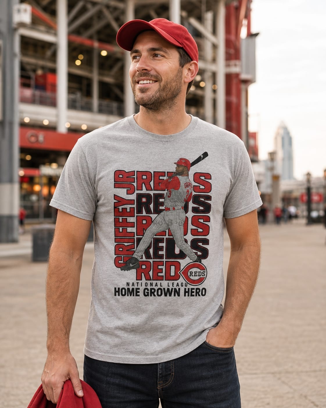 Cincinnati Reds Ken Griffey Jr. Exclusive Retro Baseball 1991 Artwork Shirt