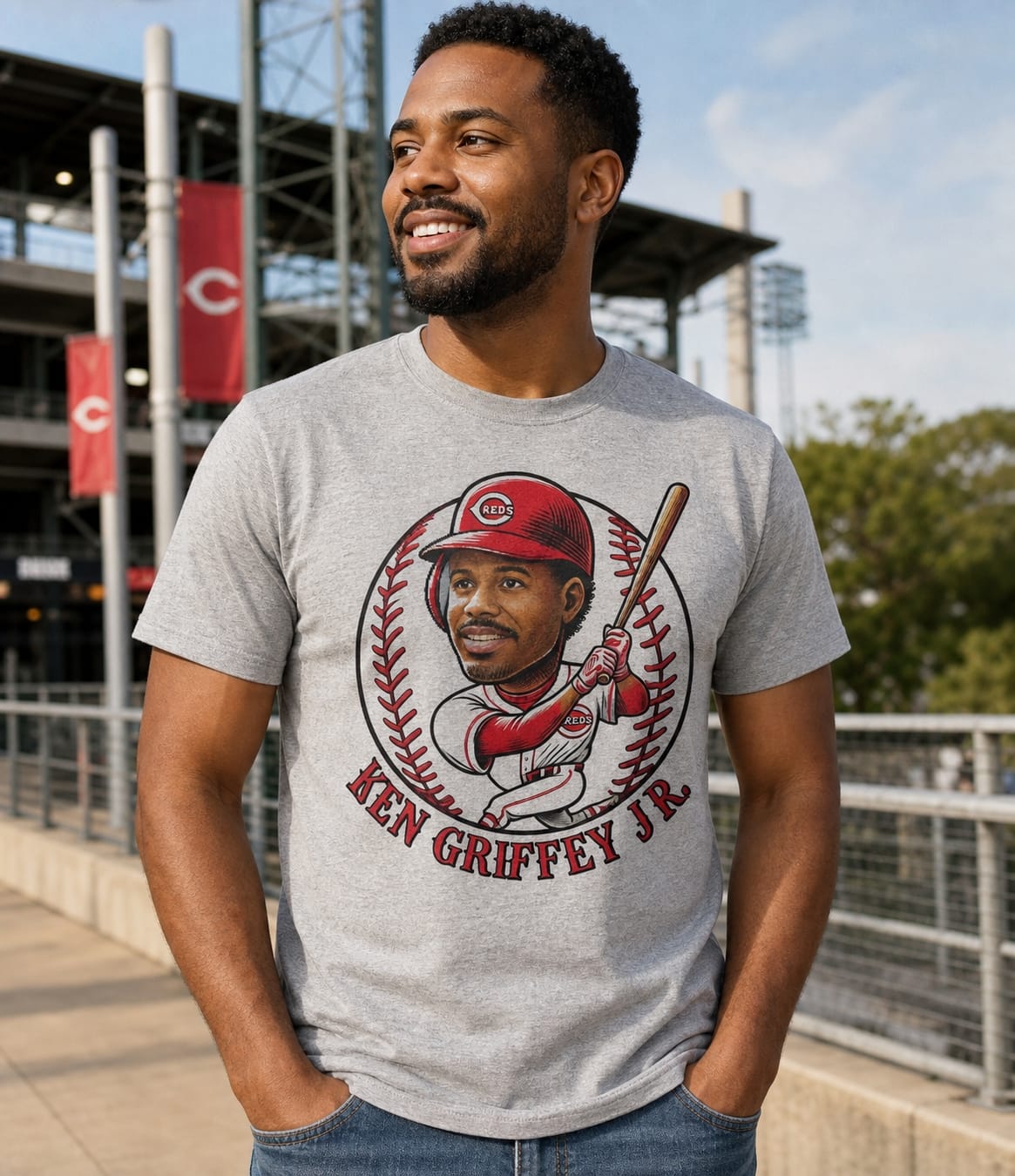 Cincinnati Reds Ken Griffey Jr. The Kid Exclusive Retro Baseball Artwork Shirt