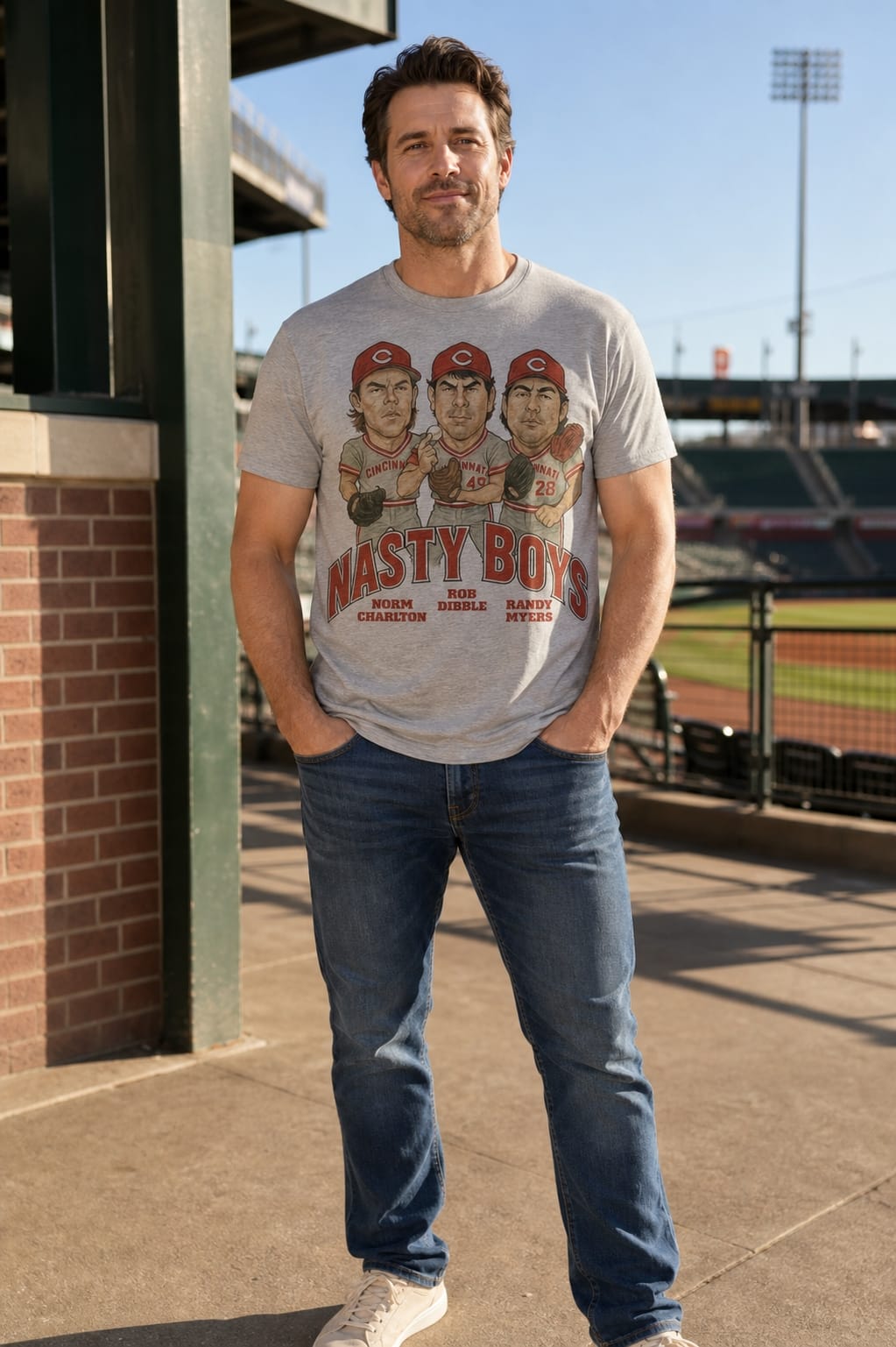 Cincinnati Reds Nasty Boys Exclusive Retro Baseball 1990 Artwork Shirt