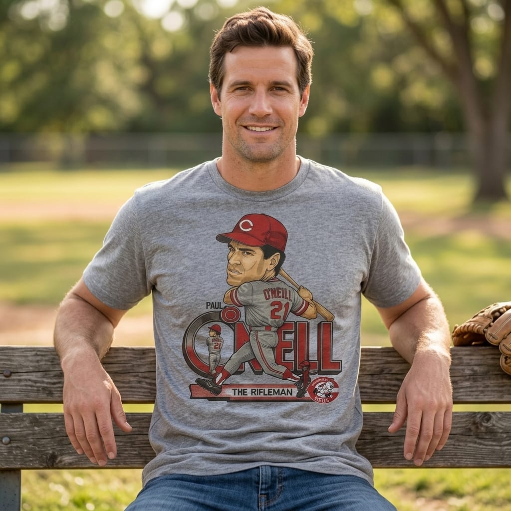 Cincinnati Reds Paul O’Neill The Rifleman Retro Baseball 1990 Artwork Shirt