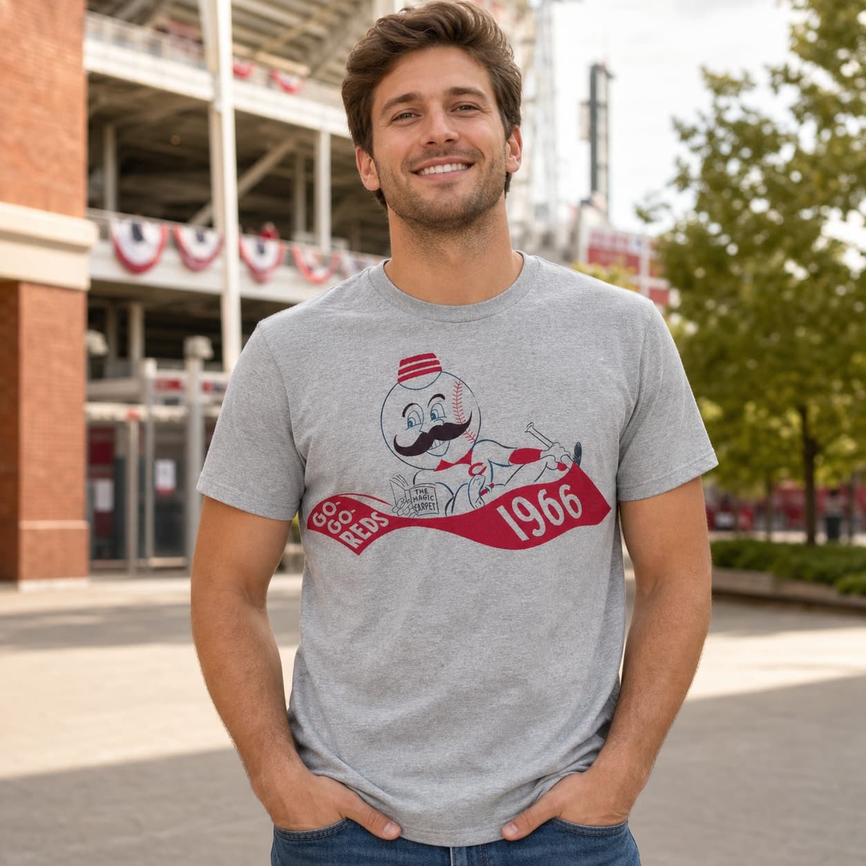Cincinnati Reds Retro Baseball 1966 Artwork Shirt