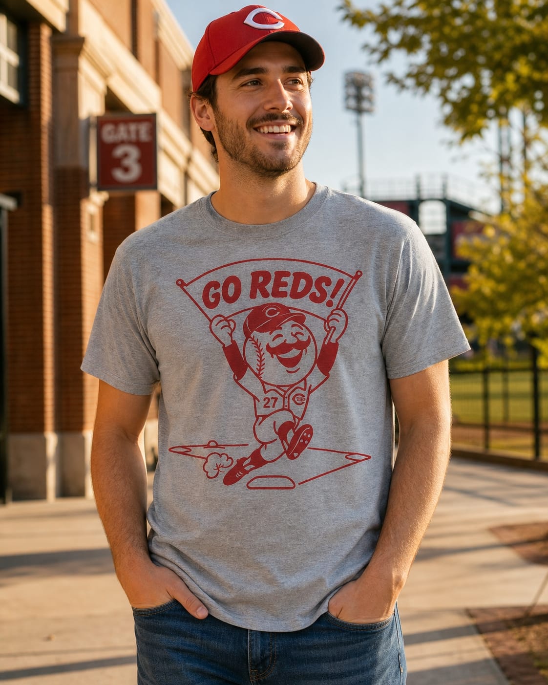 Cincinnati Reds Retro Baseball 1975 Artwork Shirt