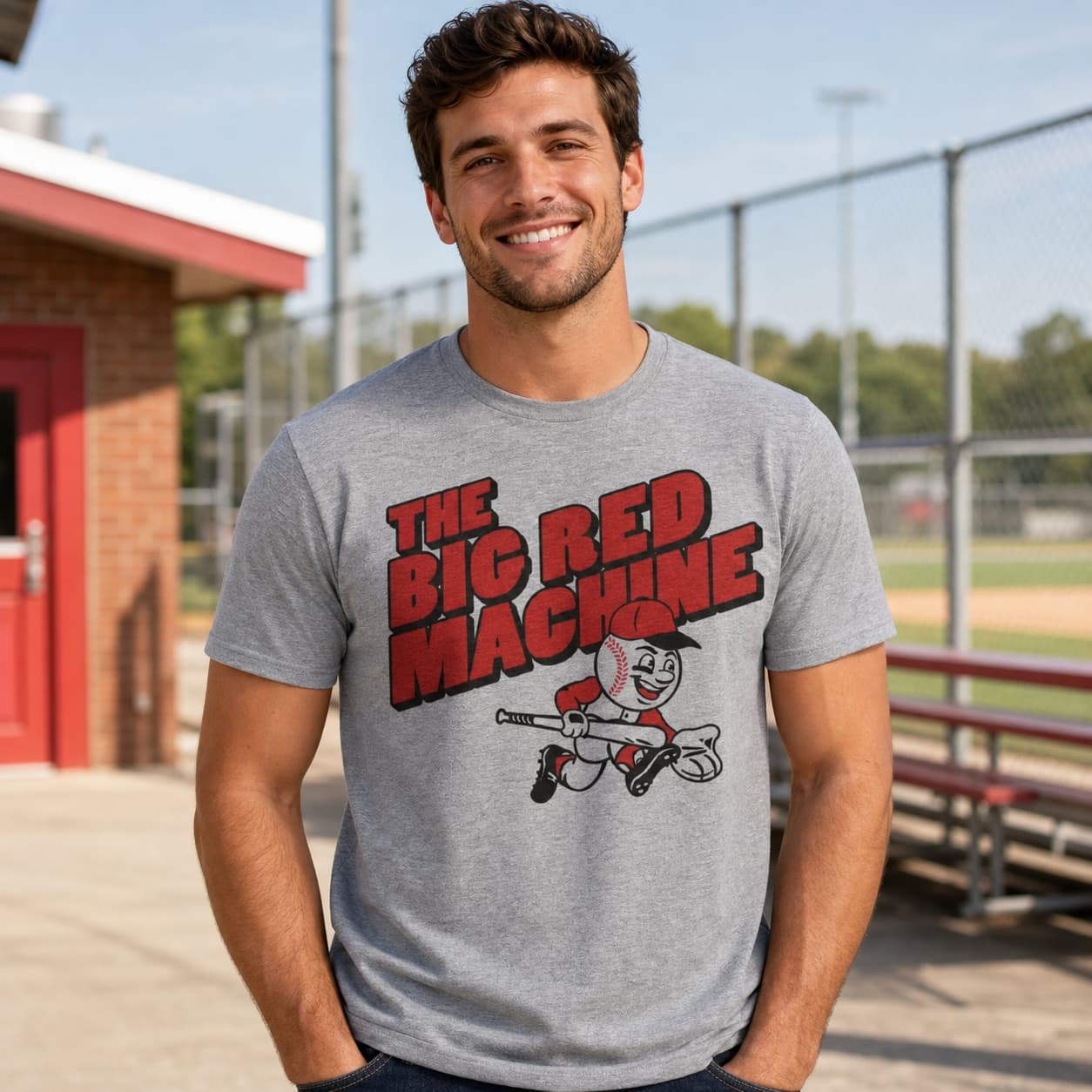 Cincinnati Reds Retro Big Red Machine Baseball 1975 Artwork T-Shirt