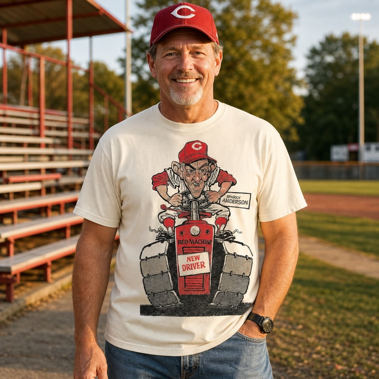 Cincinnati Reds Retro Big Red Machine Sparky Anderson Baseball 1975 Artwork Shirt