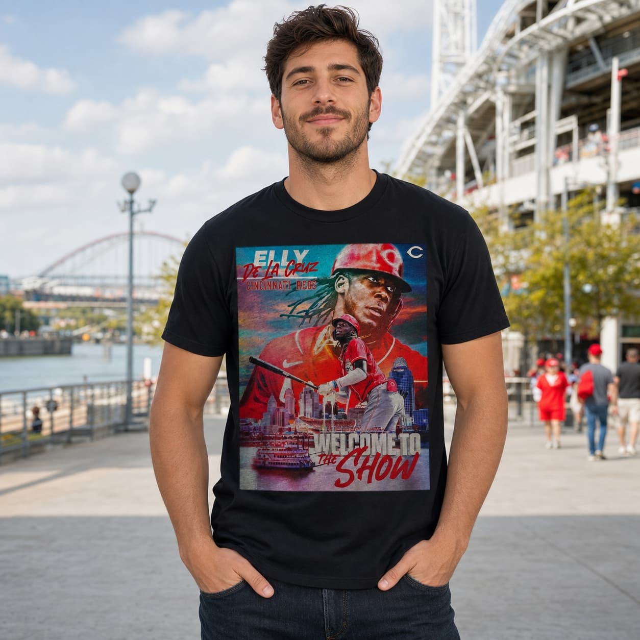 Cincinnati Reds Retro Elly De La Cruz Baseball Artwork Shirt