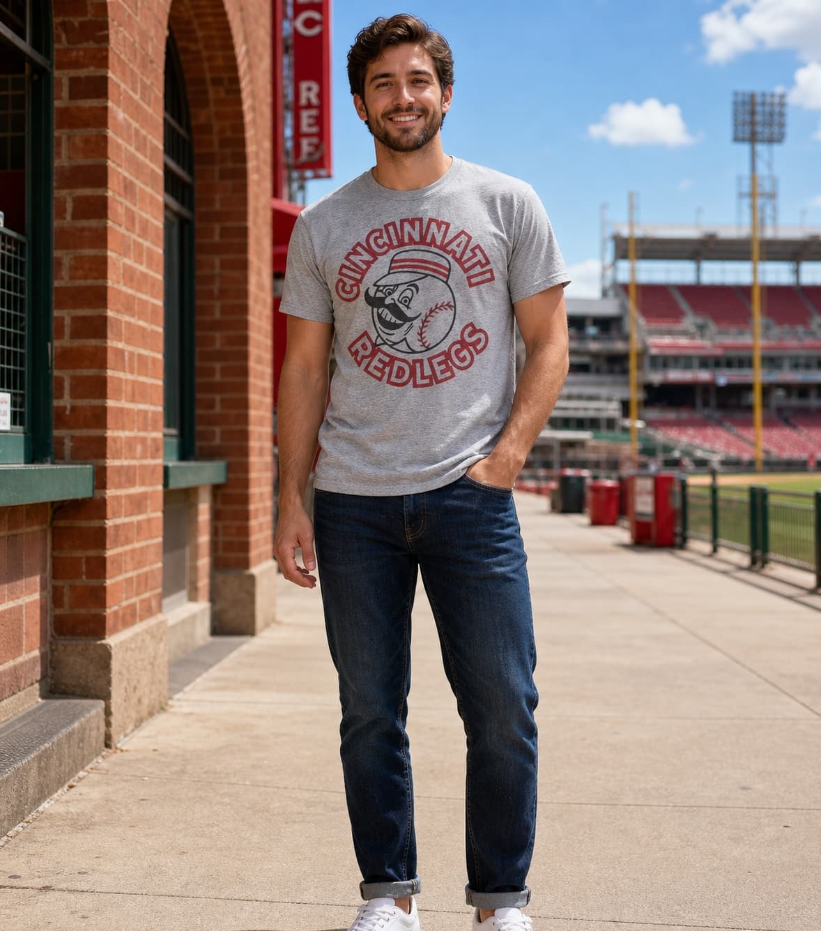 Cincinnati Reds Retro Mr. Red Redlegs Mascot Baseball 1945 Artwork Shirt