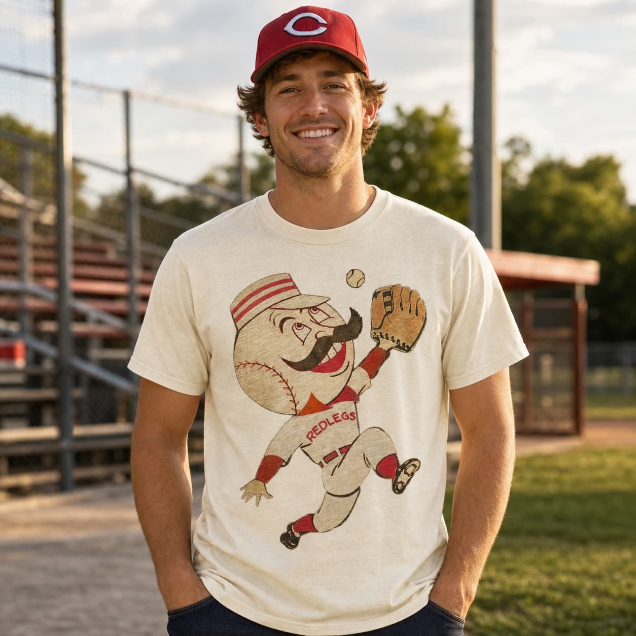Cincinnati Reds Retro Redlegs Mascot Baseball 1950 Artwork Shirt