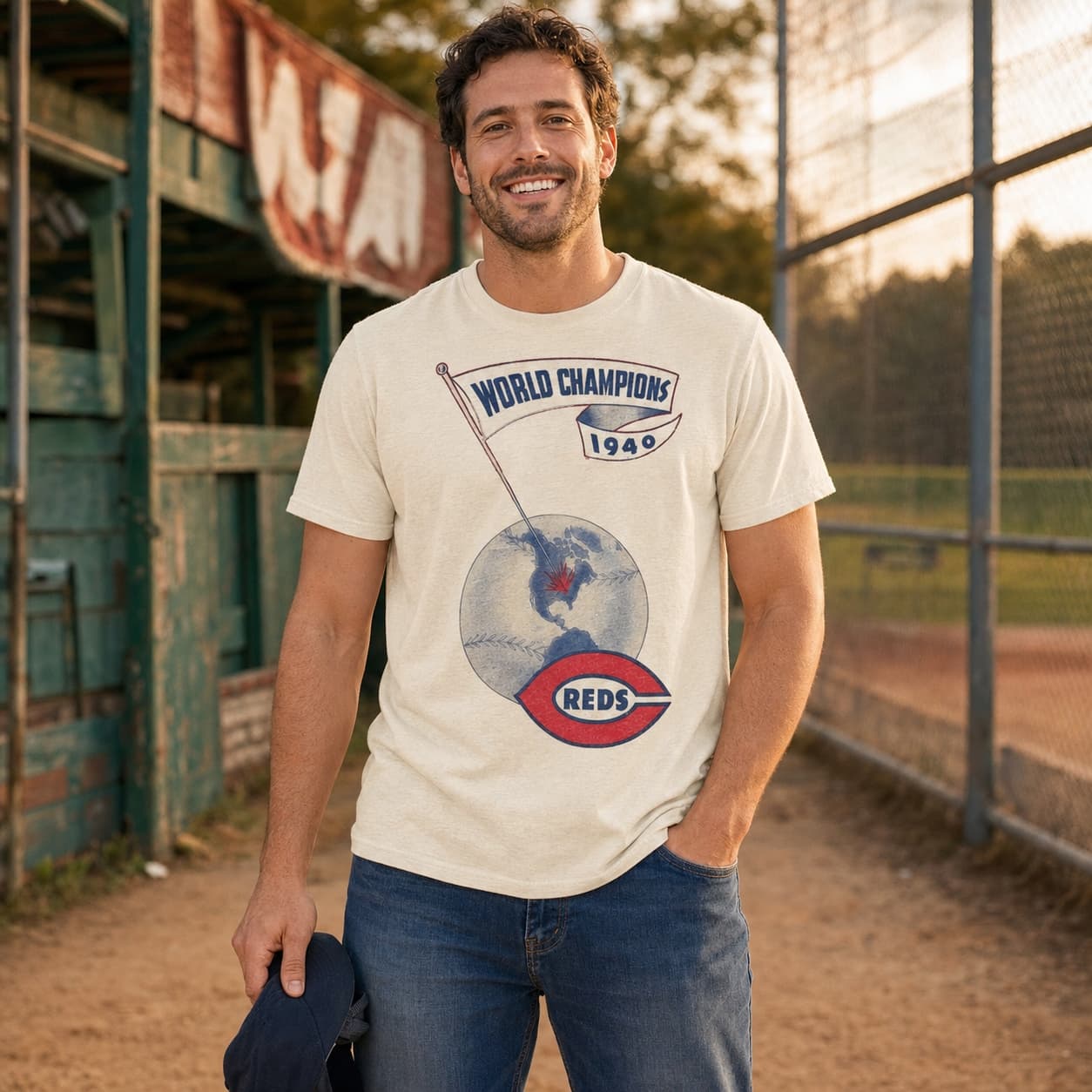 Cincinnati Reds Retro World Champions Baseball 1940 Artwork Shirt