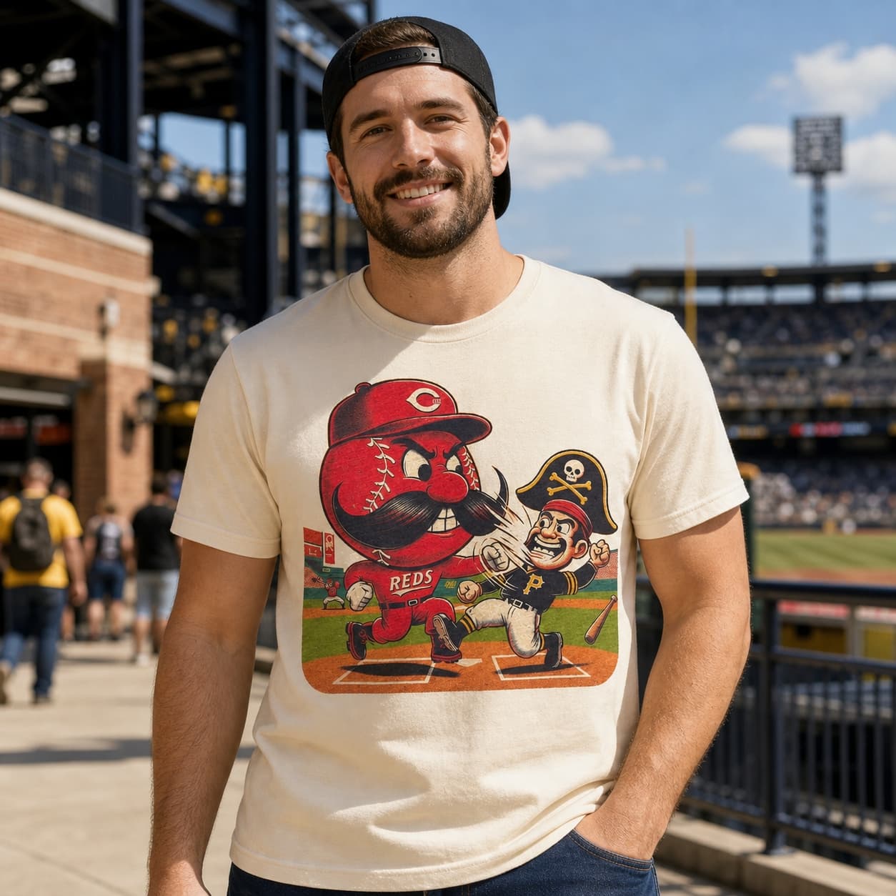 Cincinnati Reds vs. Pittsburgh Pirates Retro Rivalry Baseball 1986 Artwork Shirt