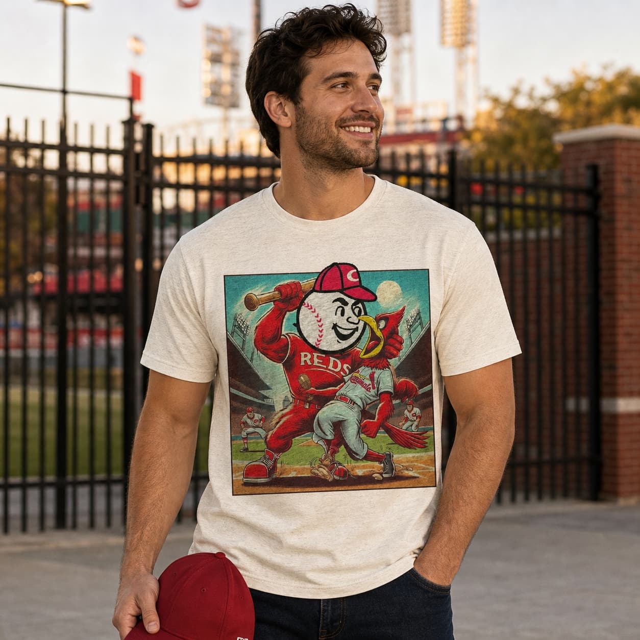 Cincinnati Reds vs. St. Louis Cardinals Retro Rivalry Baseball 1992 Artwork Shirt