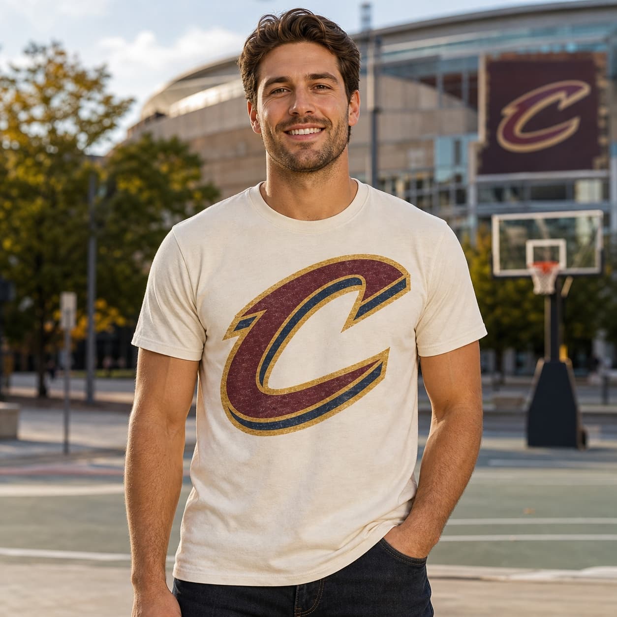 Cleveland Cavaliers Cavs Retro Basketball Big C Shirt