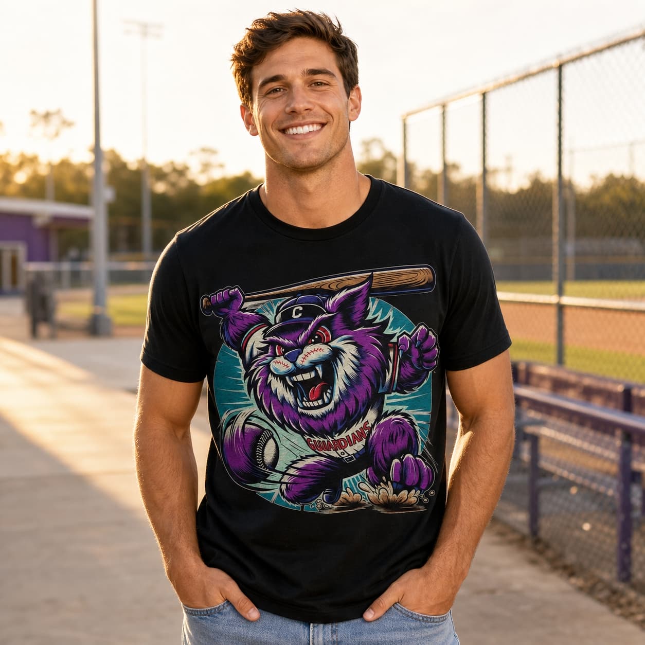 Cleveland Guardians Retro Baseball Artwork Shirt