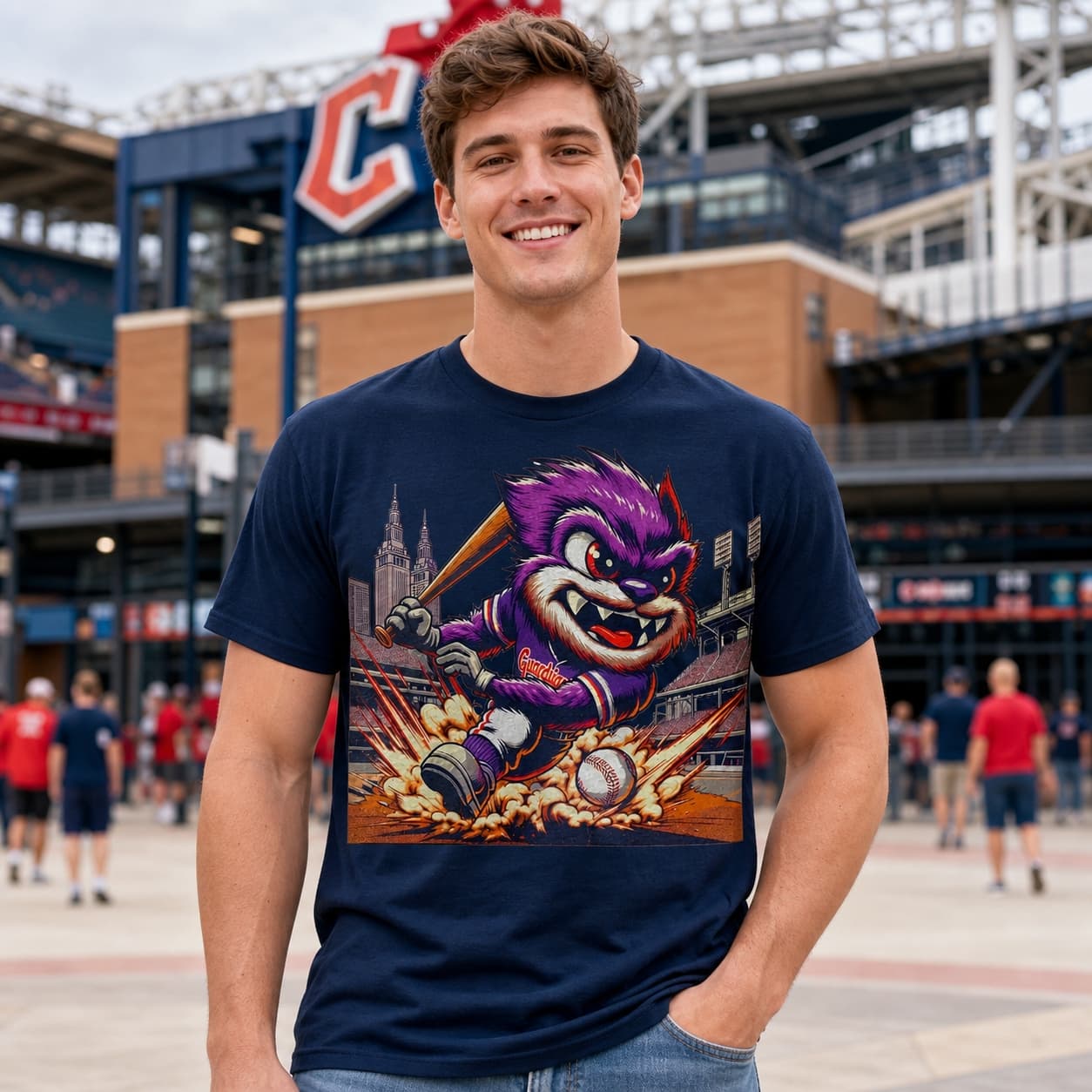 Cleveland Guardians Vintage Mascot Baseball Artwork Shirt