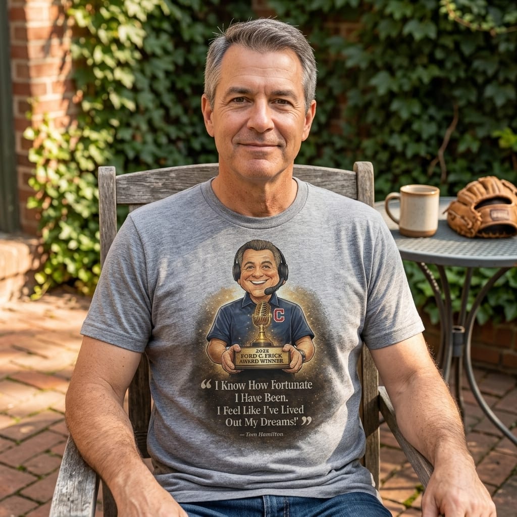 Cleveland Indians Announcer Tom Hamilton Frick Award Retro T-Shirt