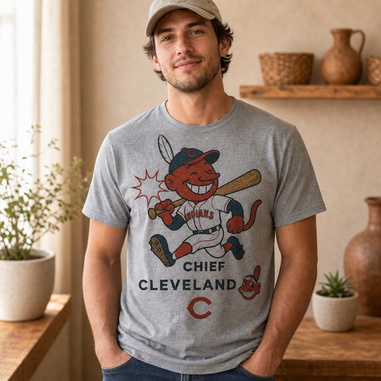 Cleveland Indians Chief Wahoo Retro Baseball Artwork Shirt