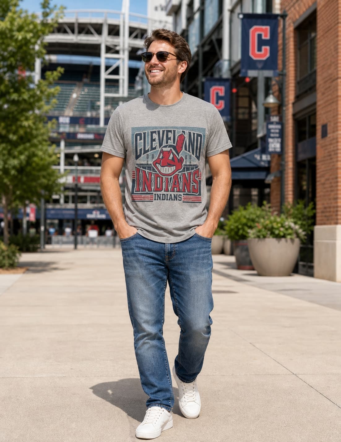Cleveland Indians Exclusive Retro Baseball Team Mascot Artwork Shirt