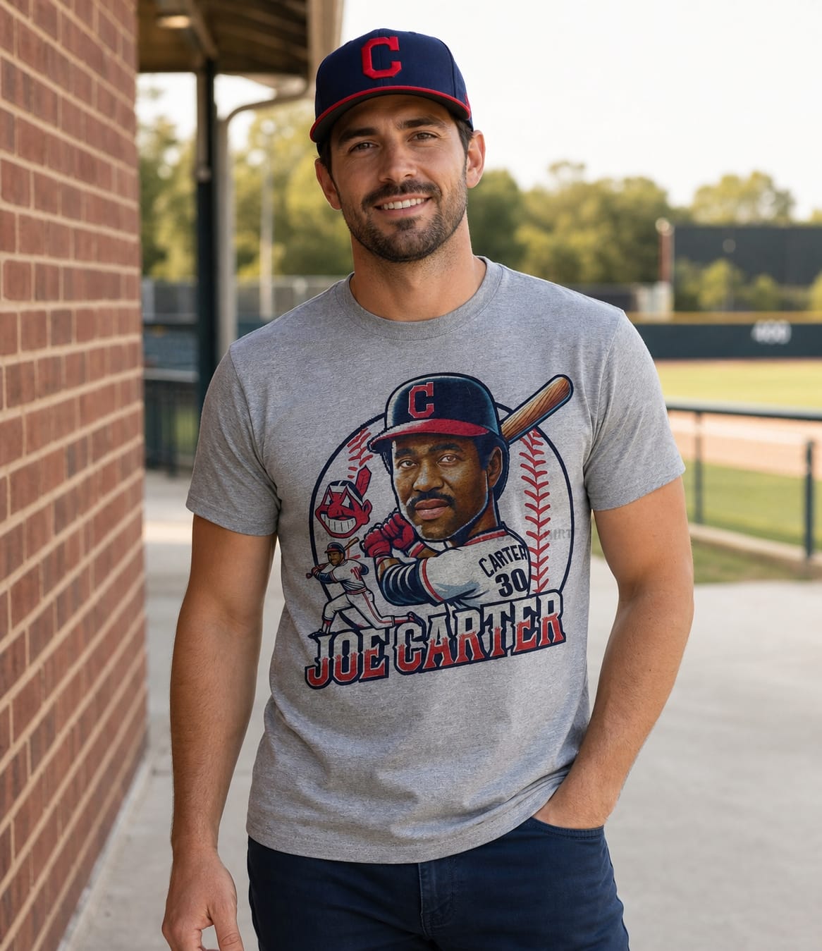 Cleveland Indians Joe Carter Exclusive Retro Baseball Artwork Shirt