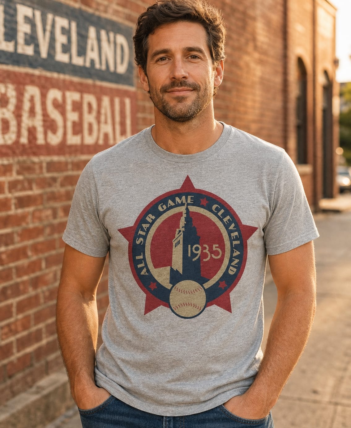 Cleveland Indians Retro All Star Game Baseball 1935 Artwork T-Shirt