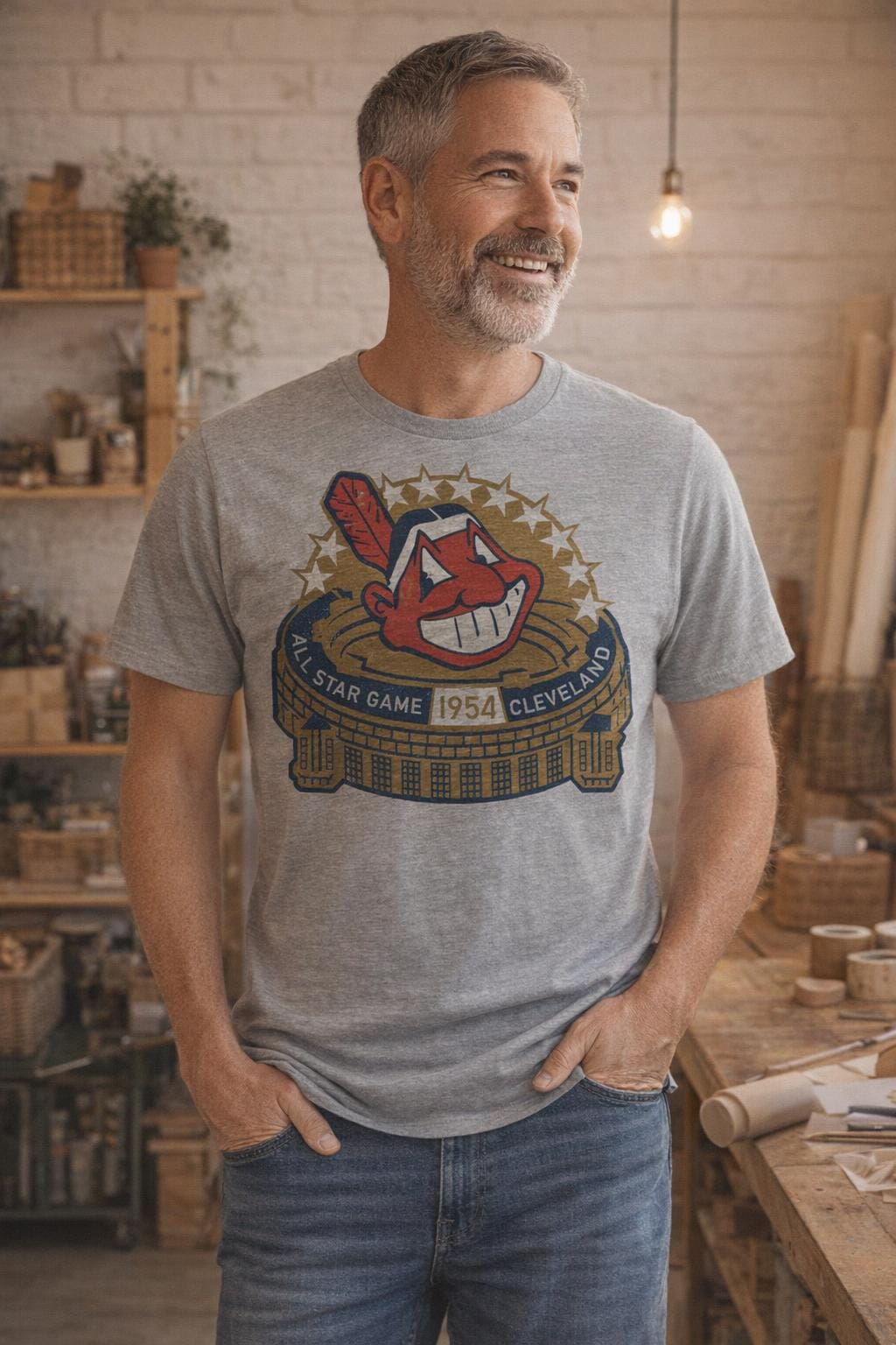 Cleveland Indians Retro All Star Game Baseball 1954 Artwork Shirt