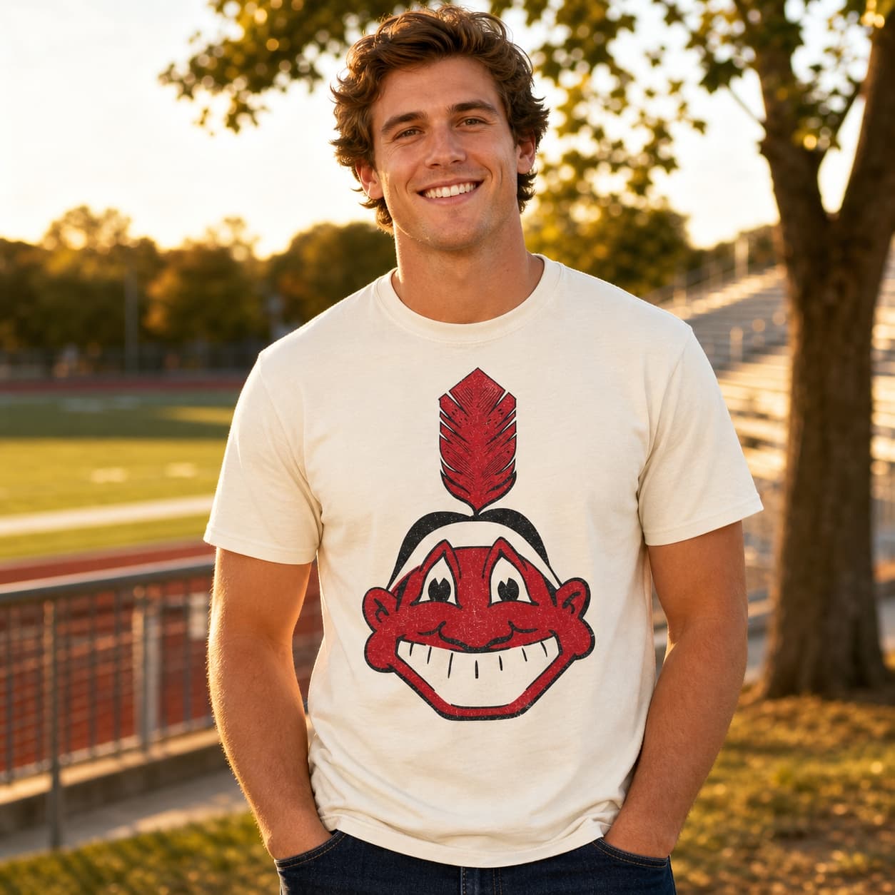 Cleveland Indians Retro Baseball 1949 Artwork T-Shirt