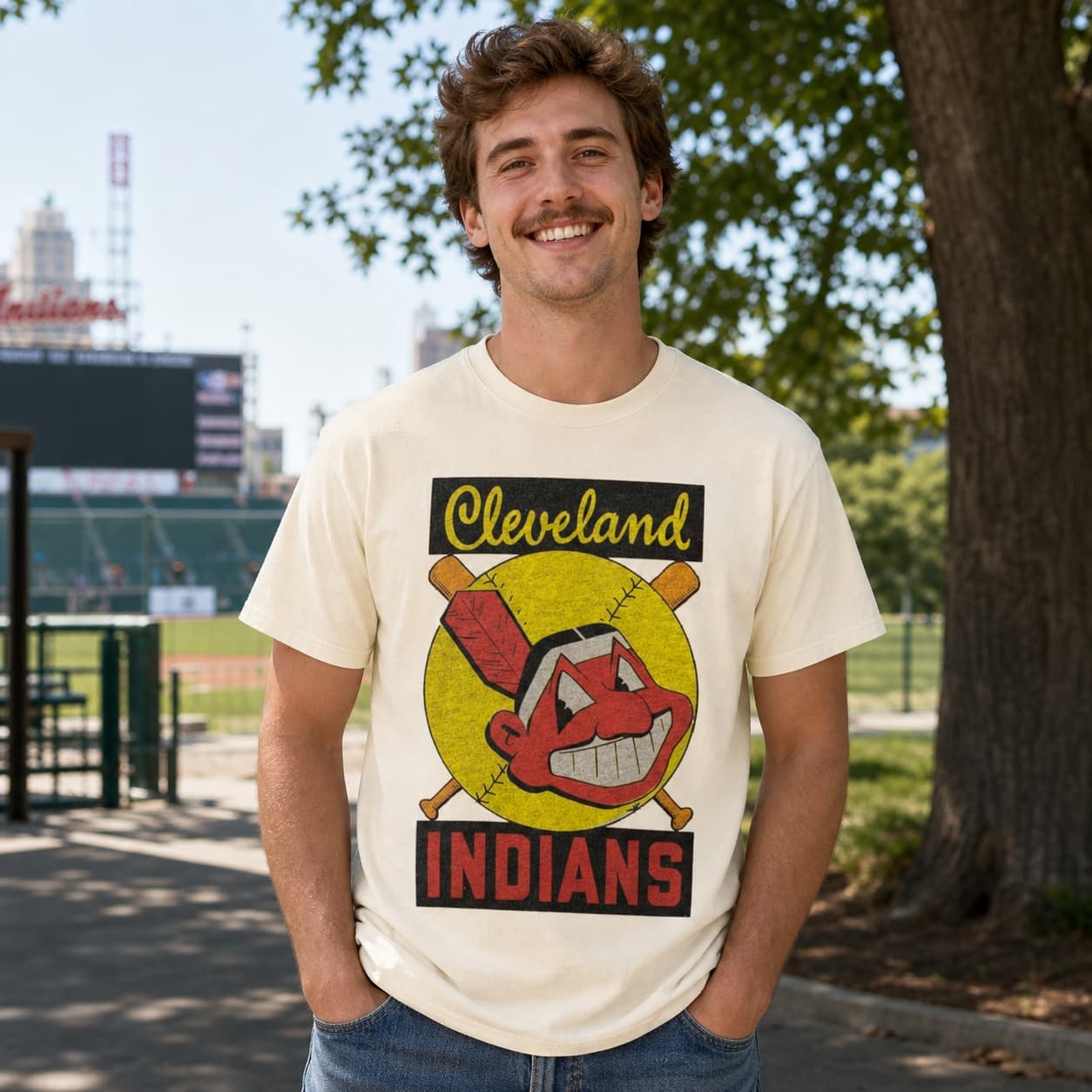 Cleveland Indians Retro Baseball 1960 Artwork Shirt
