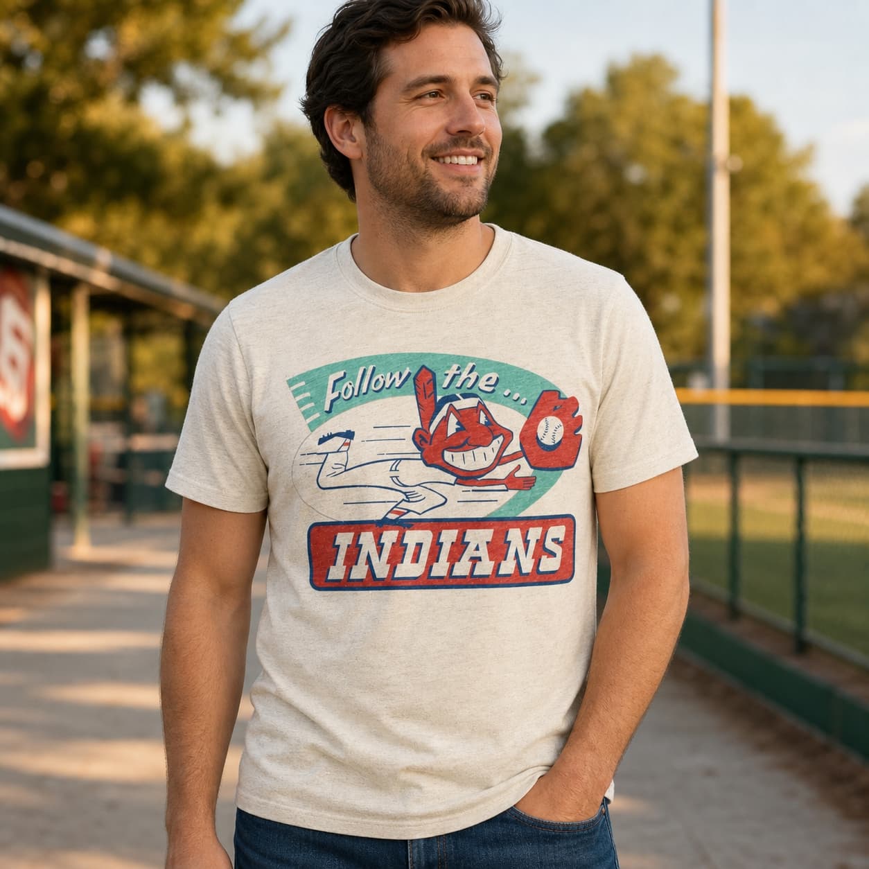 Cleveland Indians Retro Baseball 1970 Artwork Shirt