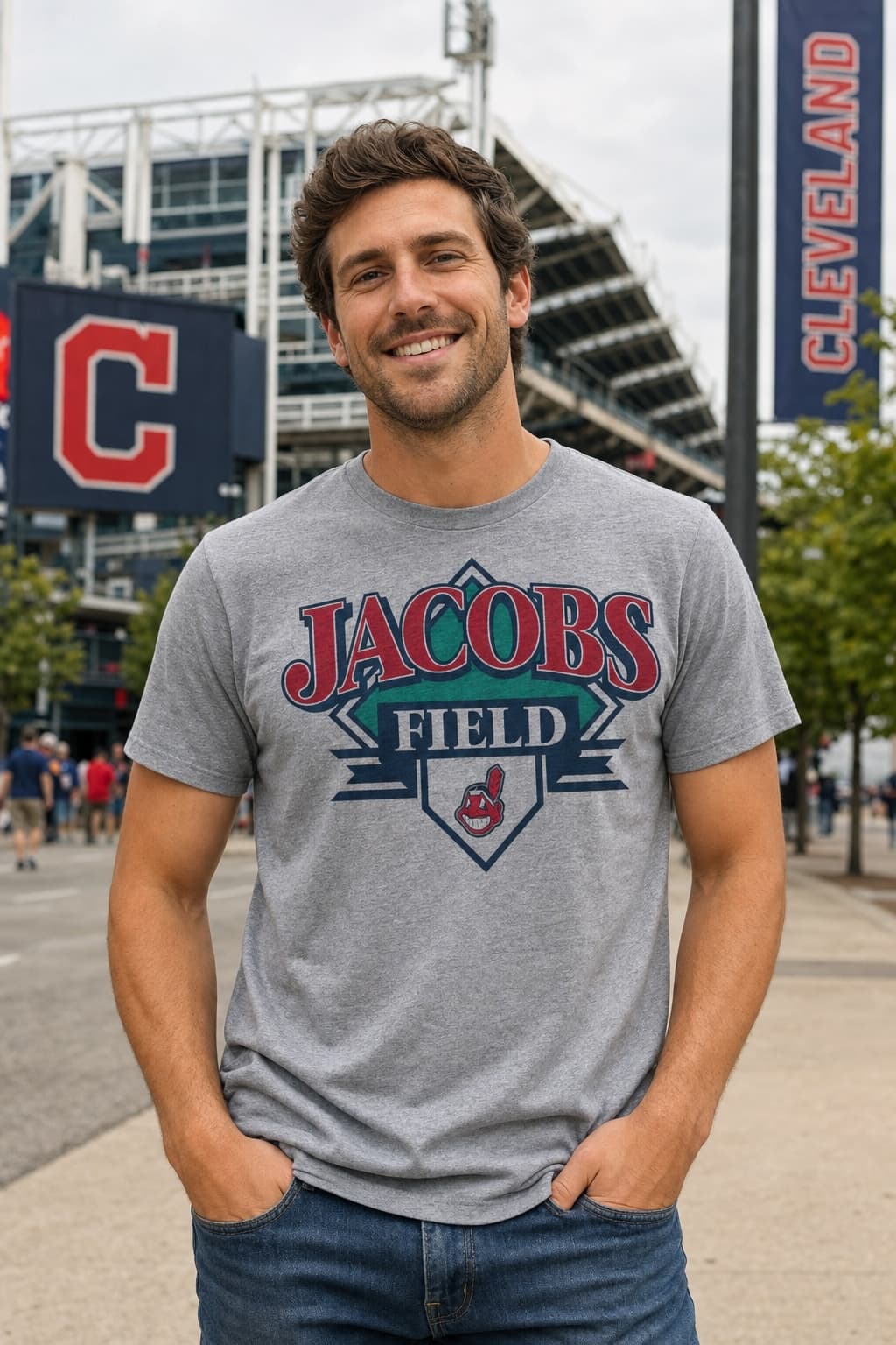 Cleveland Indians Retro Jacobs Field Baseball 1994 Artwork Shirt