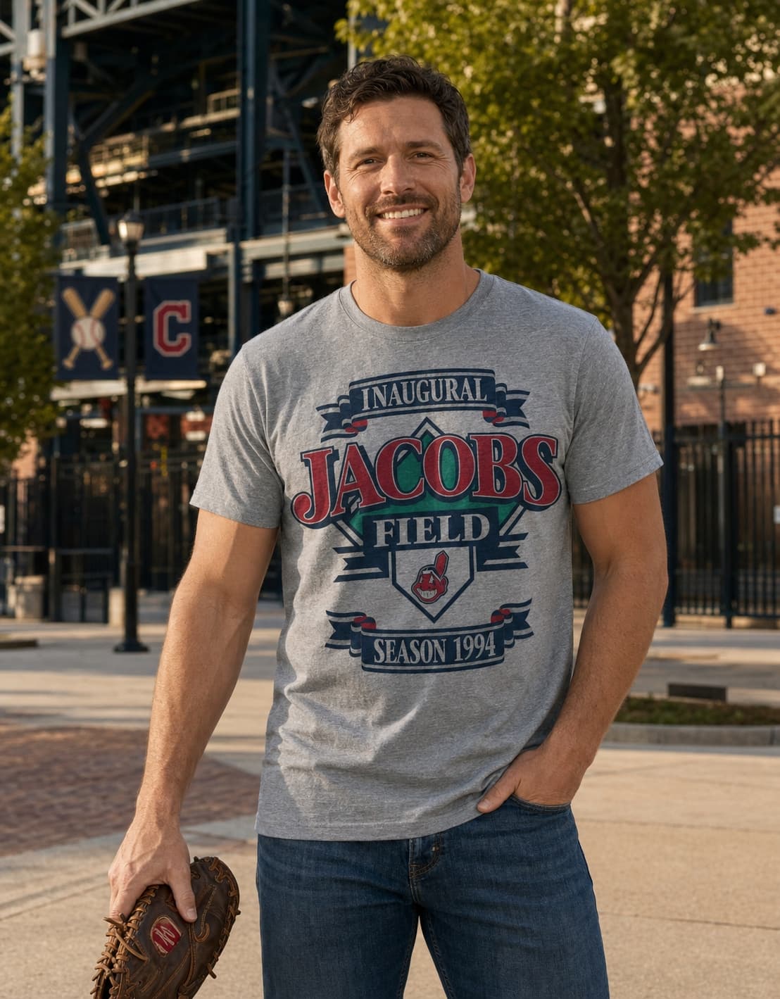 Cleveland Indians Retro Jacobs Field Inaugural Season Baseball 1994 Artwork Shirt