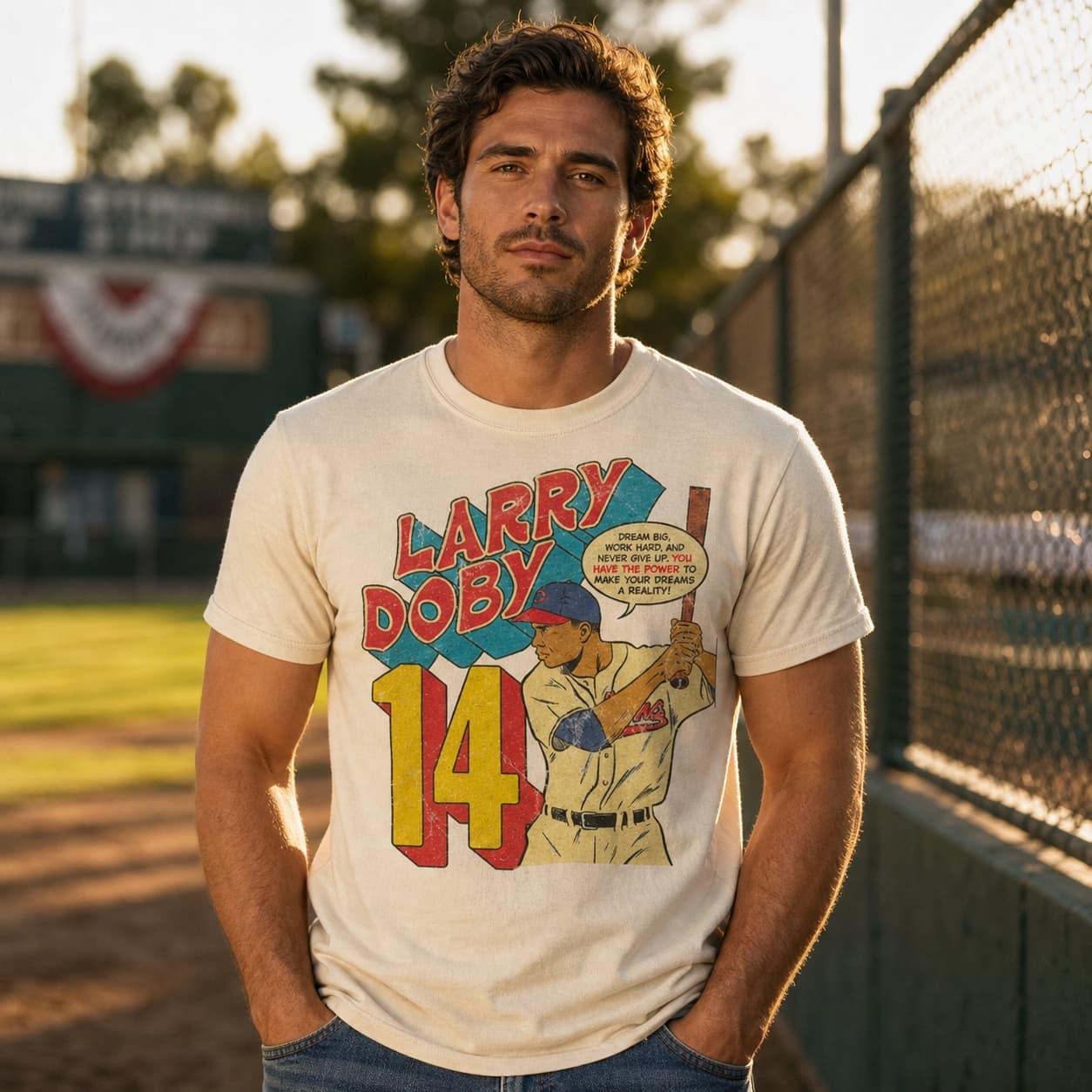 Cleveland Indians Retro Larry Doby Baseball 1951 Artwork Shirt