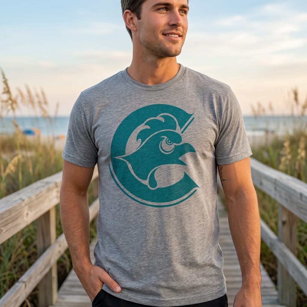 Coastal Carolina Chanticleers Mascot Retro Baseball Artwork Shirt
