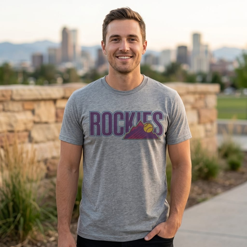 Colorado Rockies Retro City Baseball T-Shirt