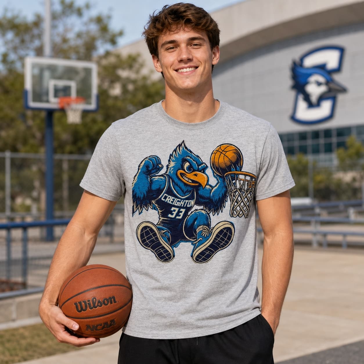 Creighton Blue Jays Retro Mascot Basketball 1995 Shirt