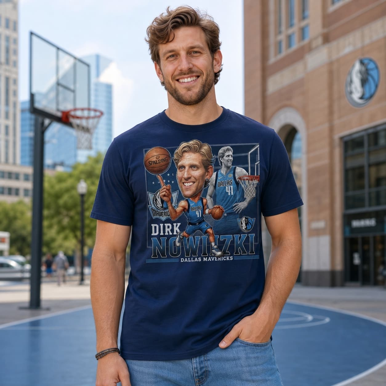 Dallas Mavericks Dirk Nowitzki Exclusive Retro Basketball 1998 Shirt