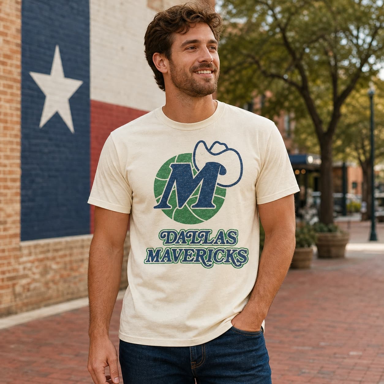 Dallas Mavericks Retro Basketball 1980 T-Shirt