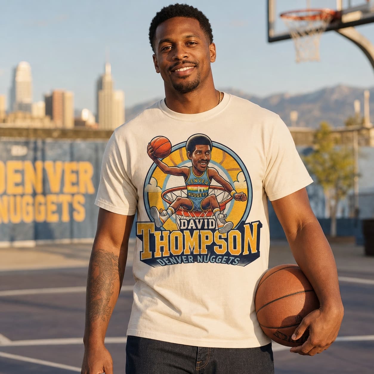 Denver Nuggets David Thompson Exclusive Retro Basketball Shirt