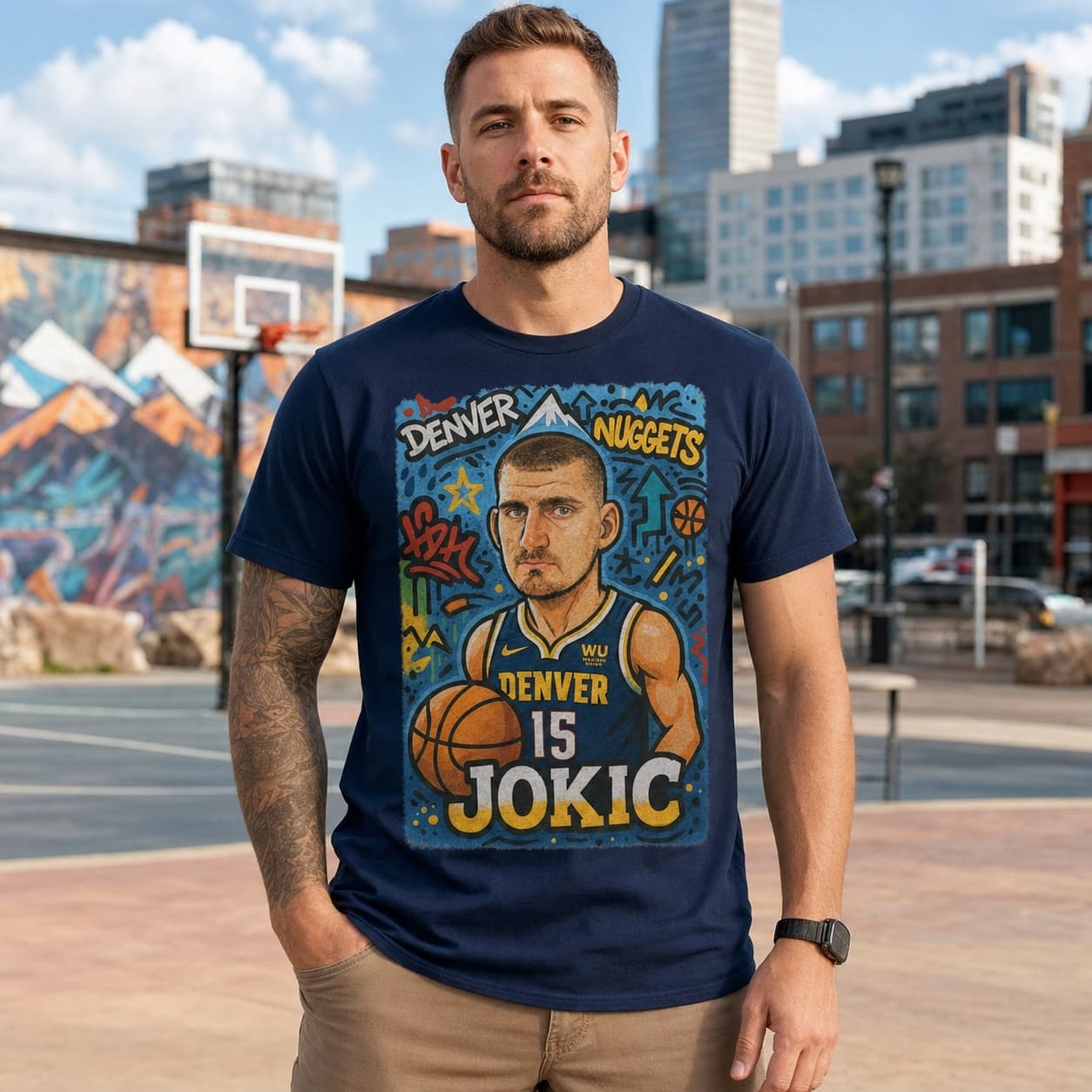 Denver Nuggets Nikola Jokic Exclusive Caricature Basketball Shirt