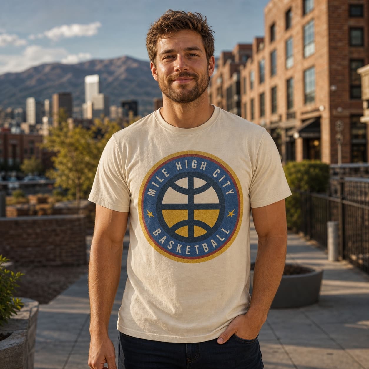 Denver Nuggets Retro Mile High City Basketball Shirt