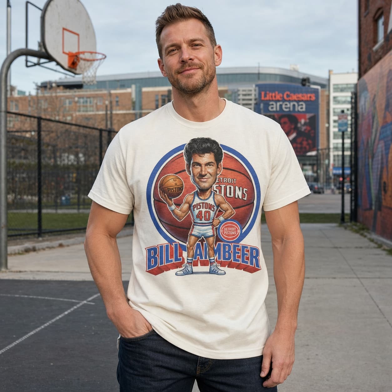 Detroit Pistons Bill Laimbeer Bad Boys Exclusive Retro Basketball 1989 Shirt