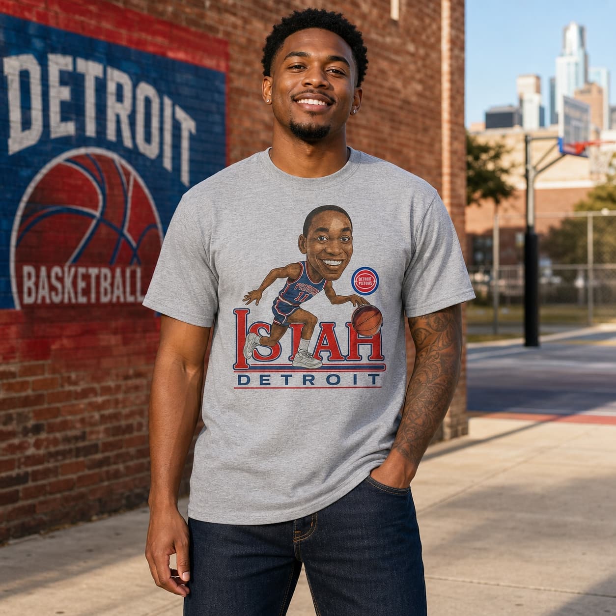 Detroit Pistons Isiah Thomas Retro Basketball 1988 Shirt