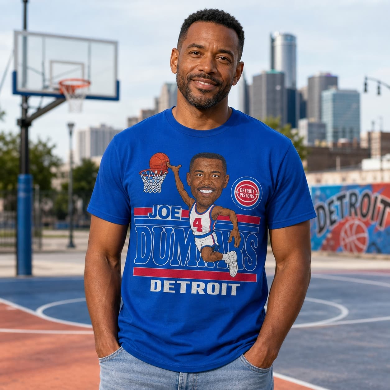 Detroit Pistons Joe Dumars Exclusive Retro Basketball 1989 Shirt